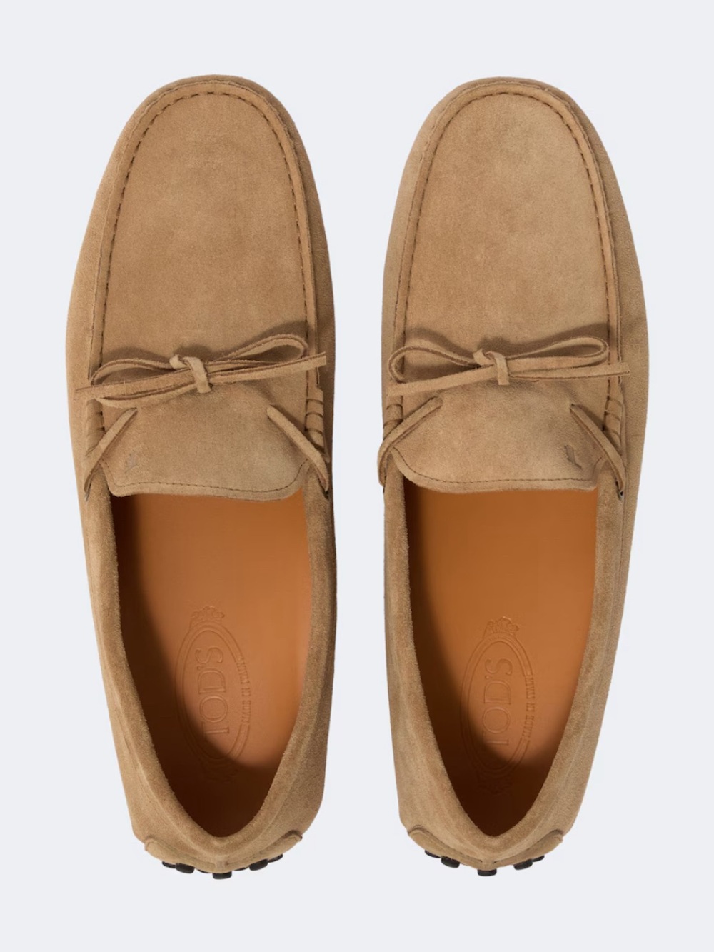TOD'S Men’s Driving Mocassin Suede Driving Loafers in Taupe Brown Camel size 6.5 - Picture 12 of 12